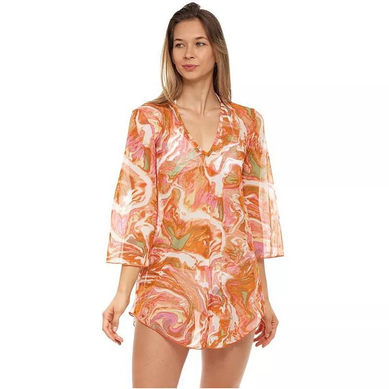 Women's Jordan Taylor Printed Mesh Tunic Swim Cover-Up,  Product Image