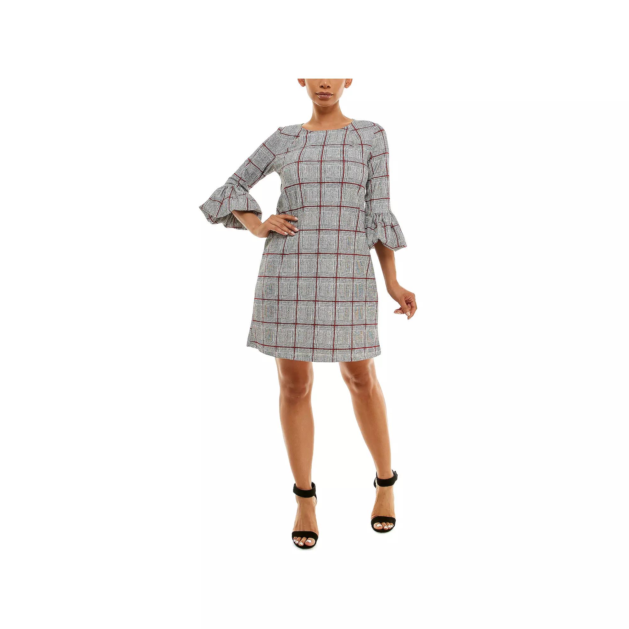 Women's Nina Leonard Crepe Balloon Sleeve Dress,  Product Image