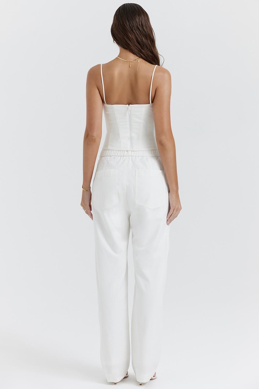 Luna  white cargo trousers Product Image