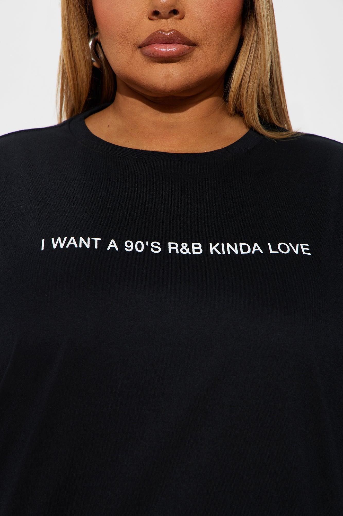 90's & R&B Kind Of Love Oversized Tee - Black Product Image