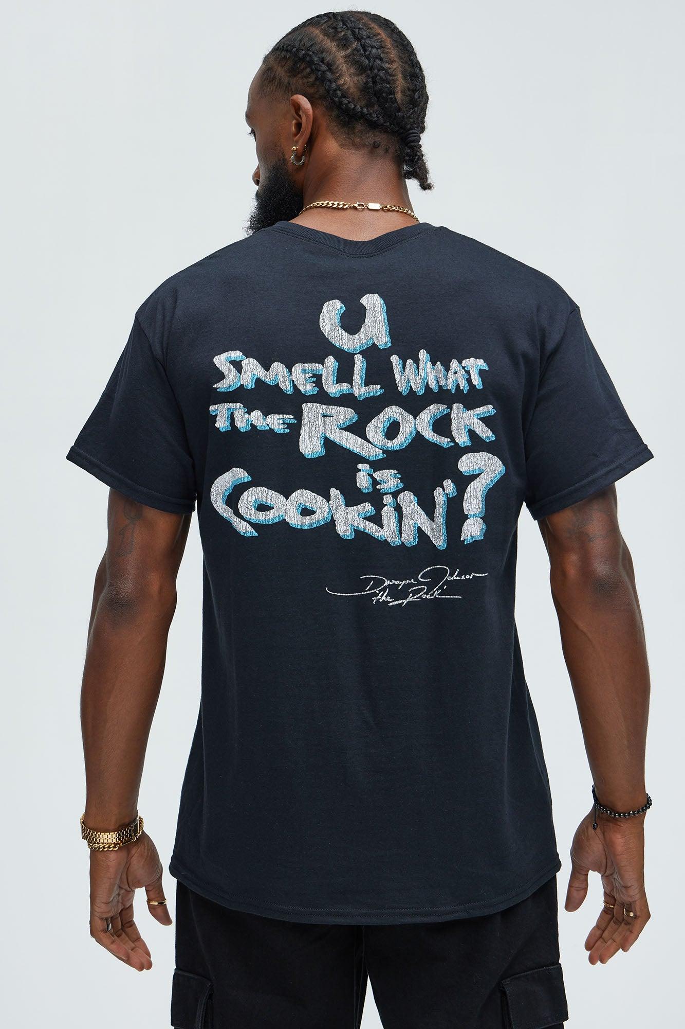 WWE U Smell What The Rock Is Cookin Short Sleeve Tee - Black Product Image