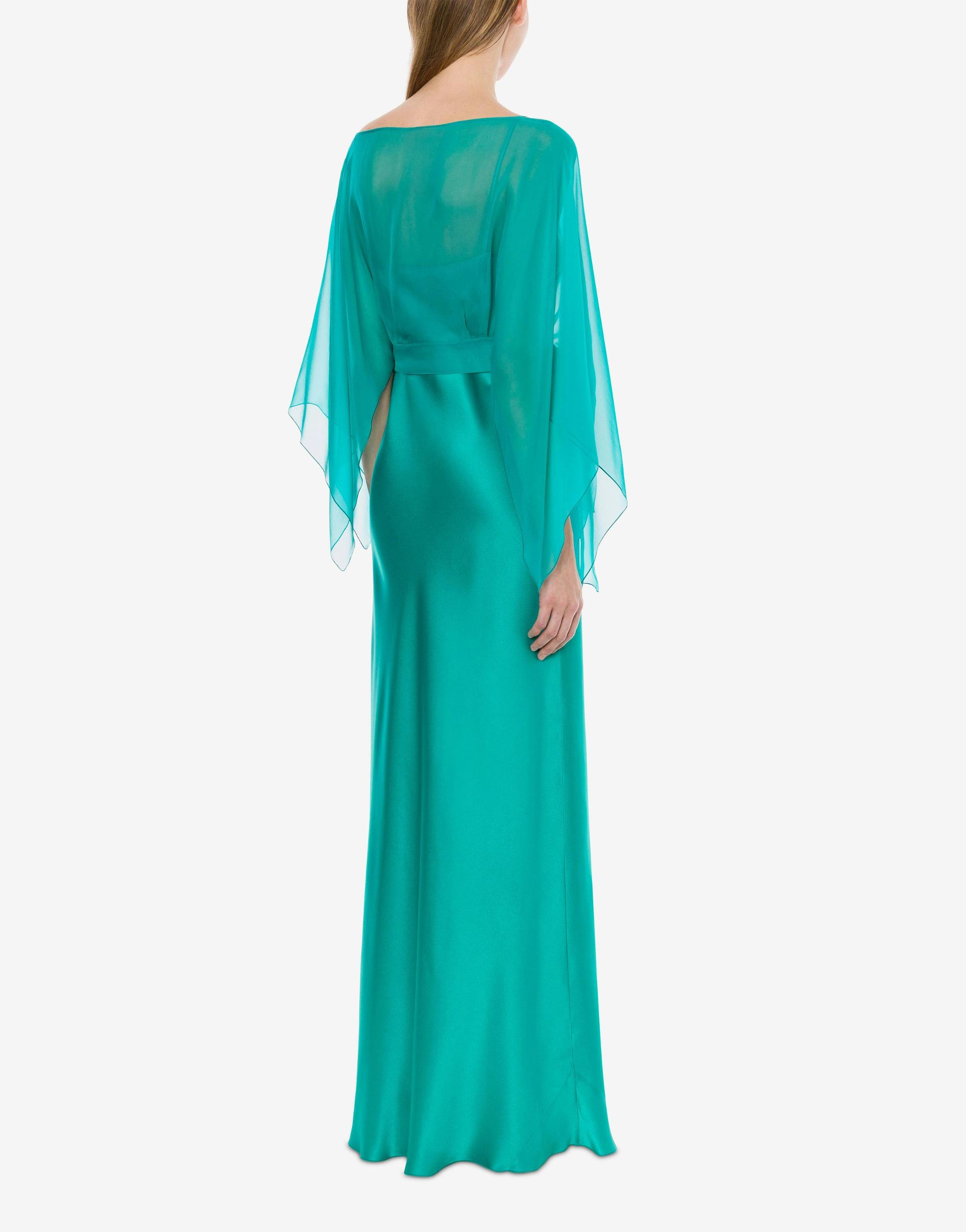 Satin and chiffon long dress Product Image