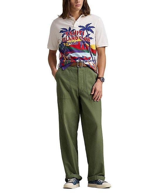 Polo Ralph Lauren Classic Fit Mesh Vacation Graphic Short Sleeve Polo Shirt Product Image