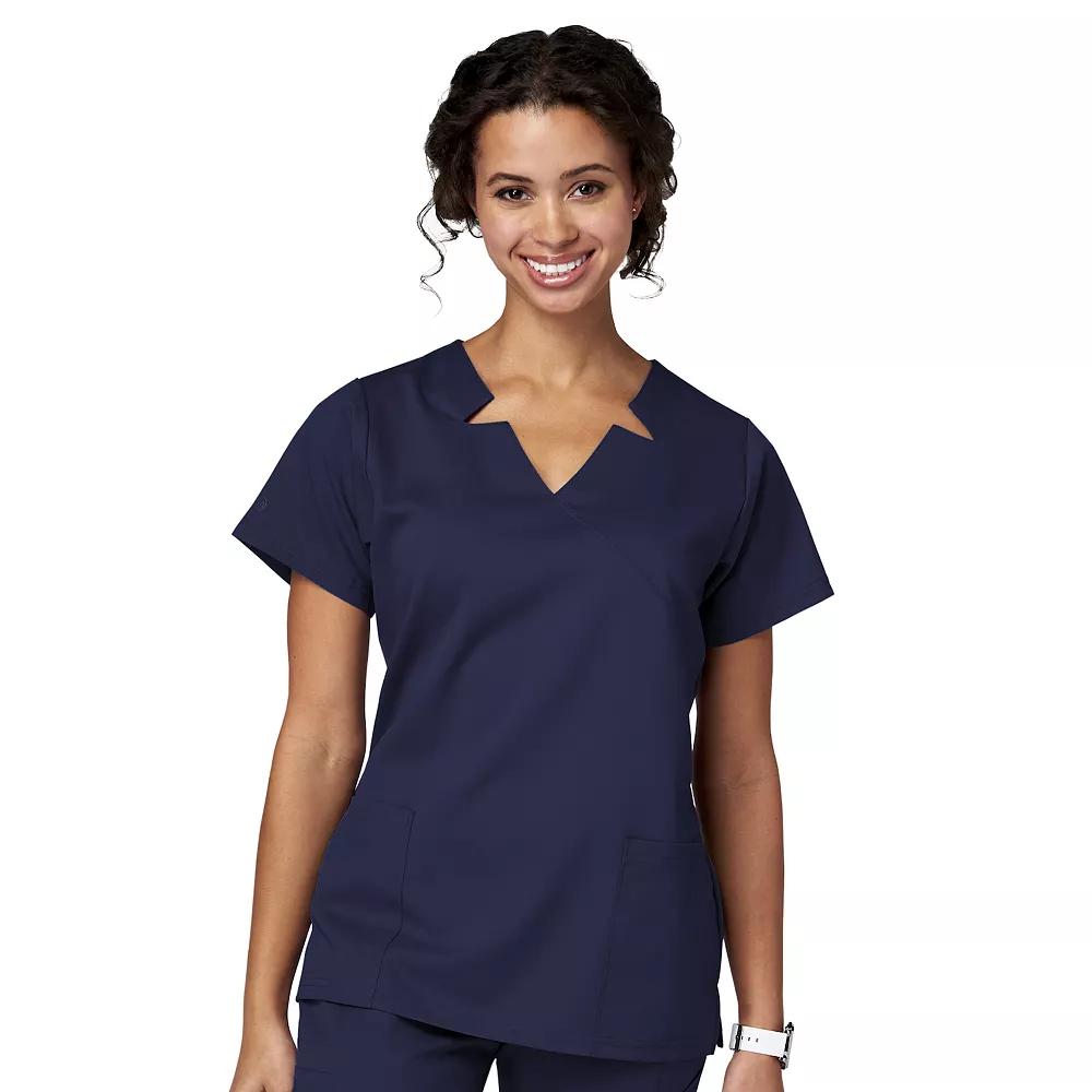 Women's Meta Labwear Notch Neck Short Sleeve Scrubs Top 15201,  Product Image