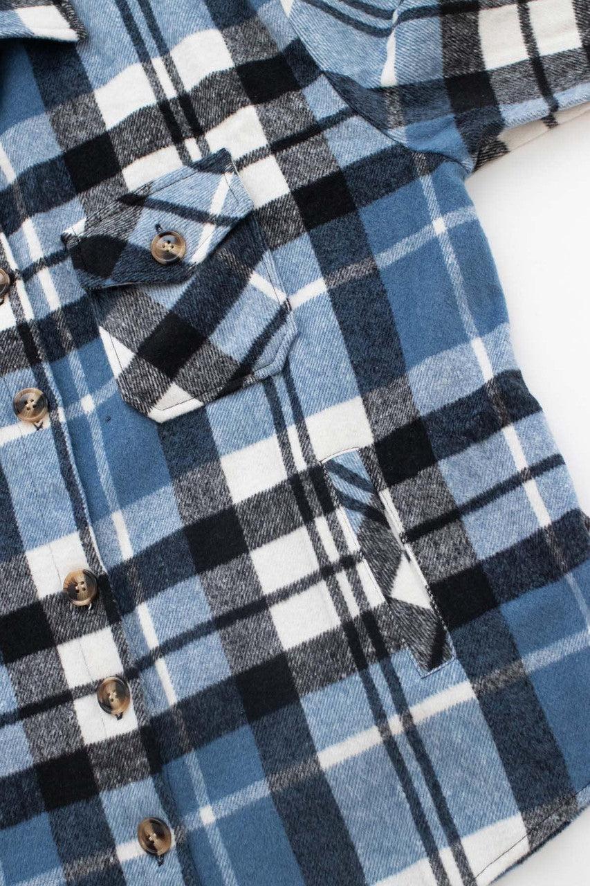 Black & Blue Plaid Oversized Shacket Product Image