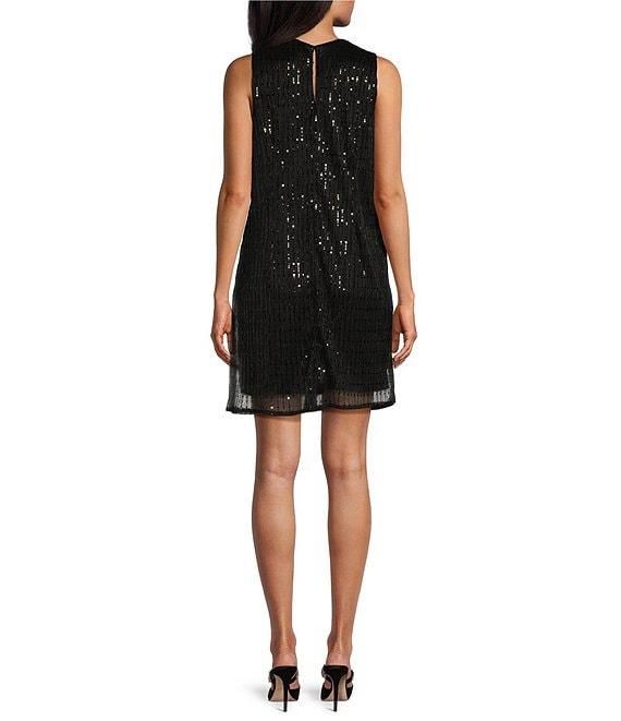 Leslie Fay Sleeveless Double Keyhole Neck Shift Dress Product Image