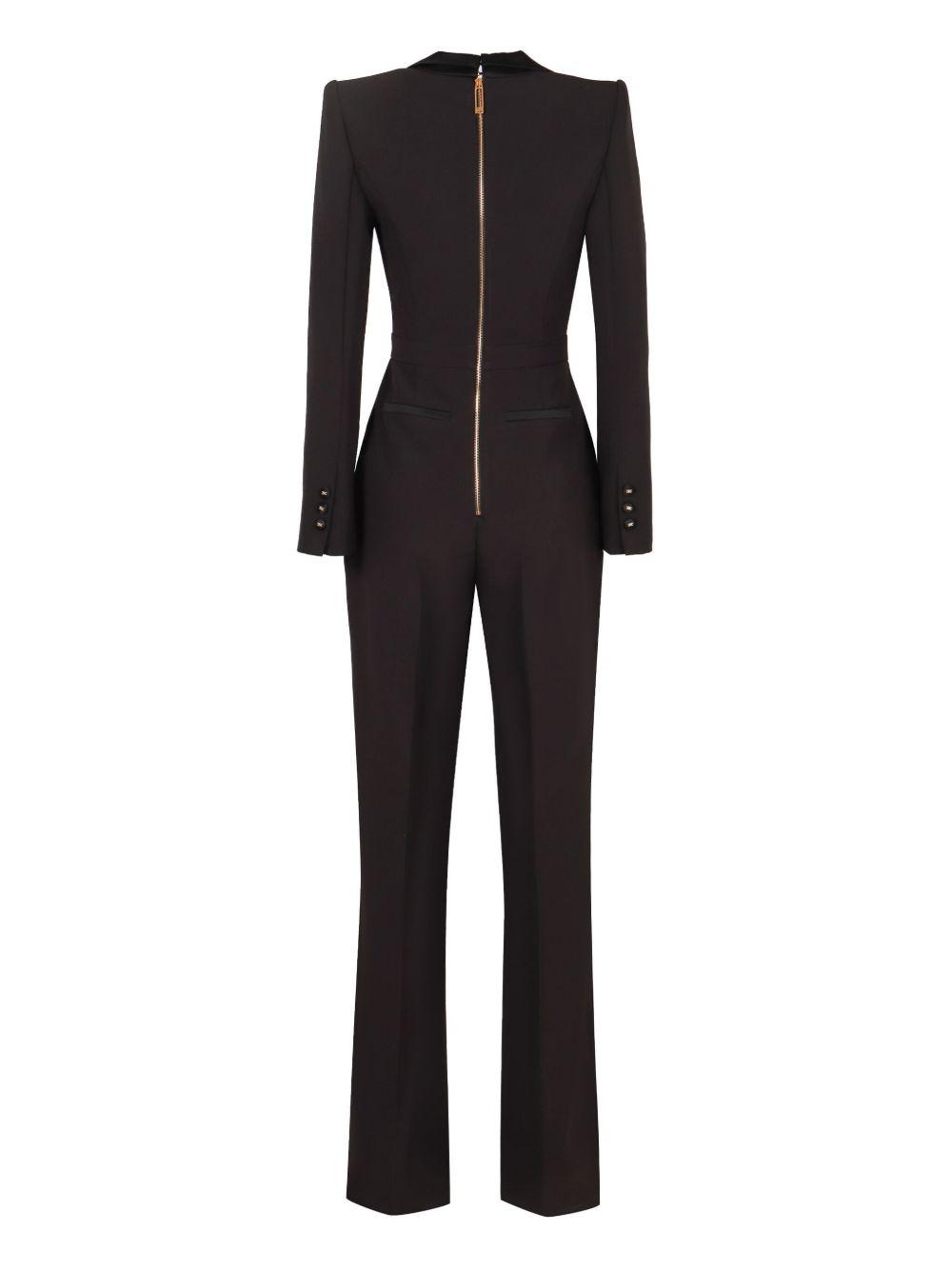 satin-lapel crepe jumpsuit Product Image
