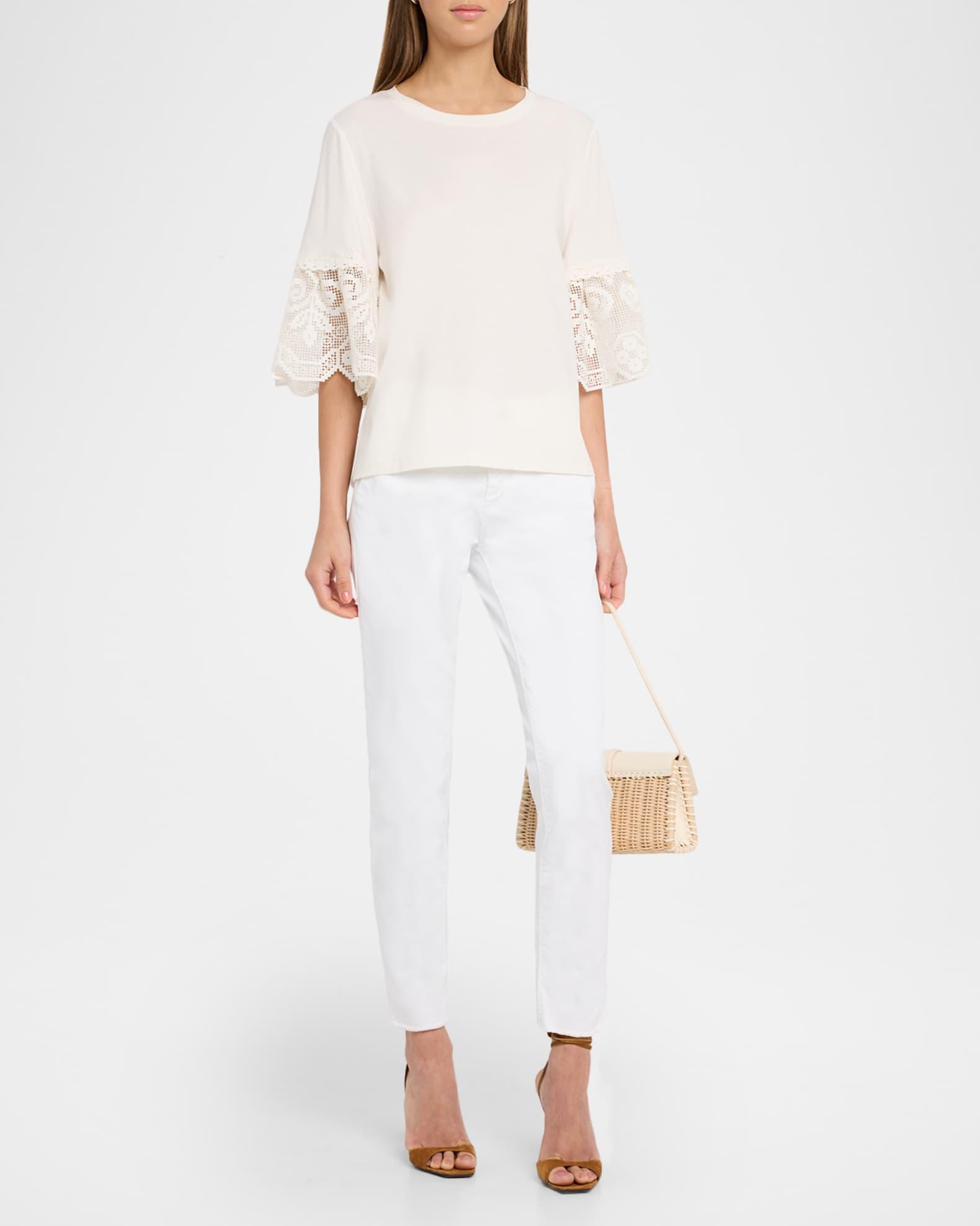 Cathy Cropped Slim Stretch Cotton Pants Product Image