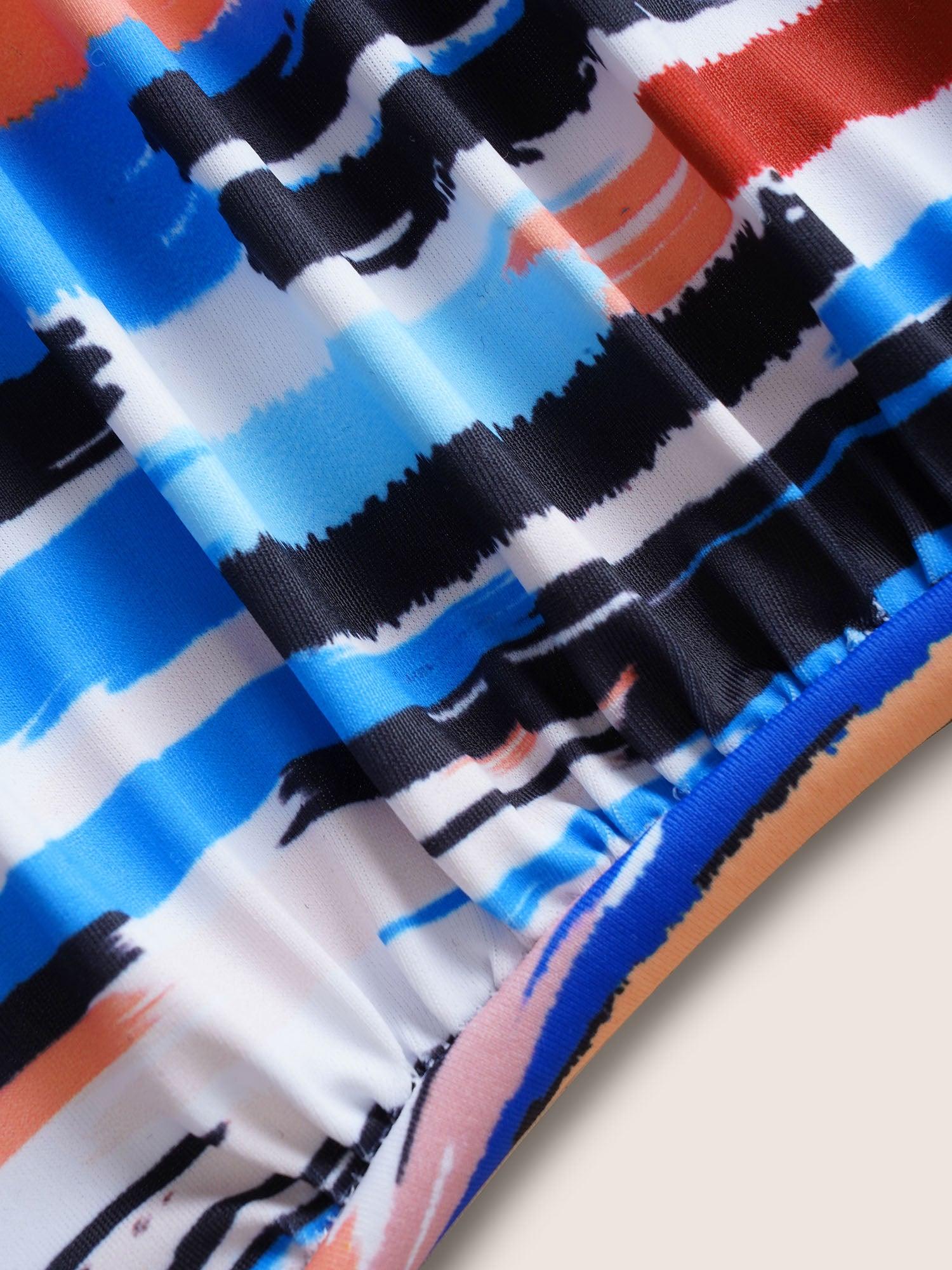 Brush Print Wrap Ruched One Piece Swimsuit Female Product Image