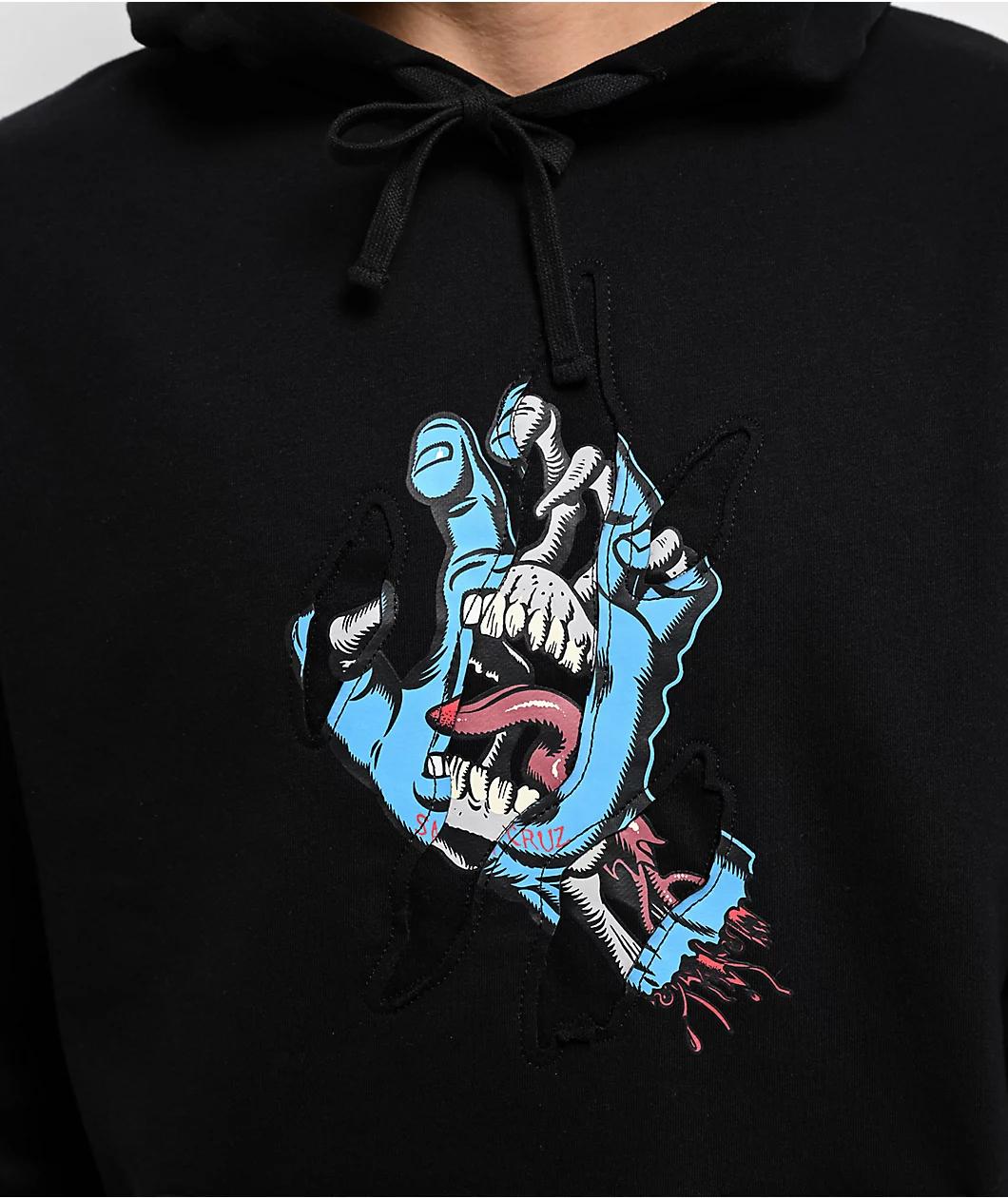 Santa Cruz Torn Hand Black Hoodie Product Image