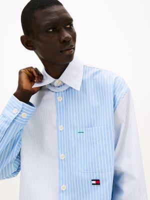 Oversized Fit Mix Stripe Poplin Shirt Product Image