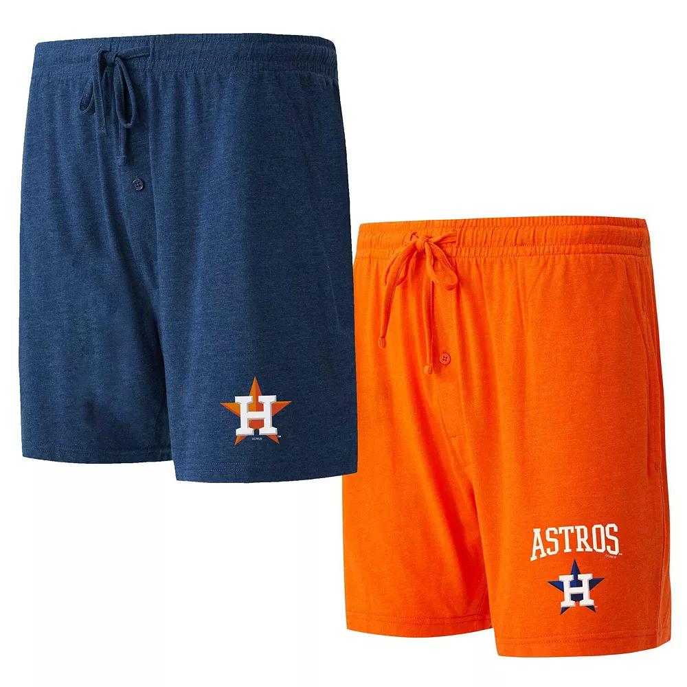 Men's Concepts Sport Navy/Orange Houston Astros Two-Pack Meter Sleep Shorts, Size: Small, Blue Product Image