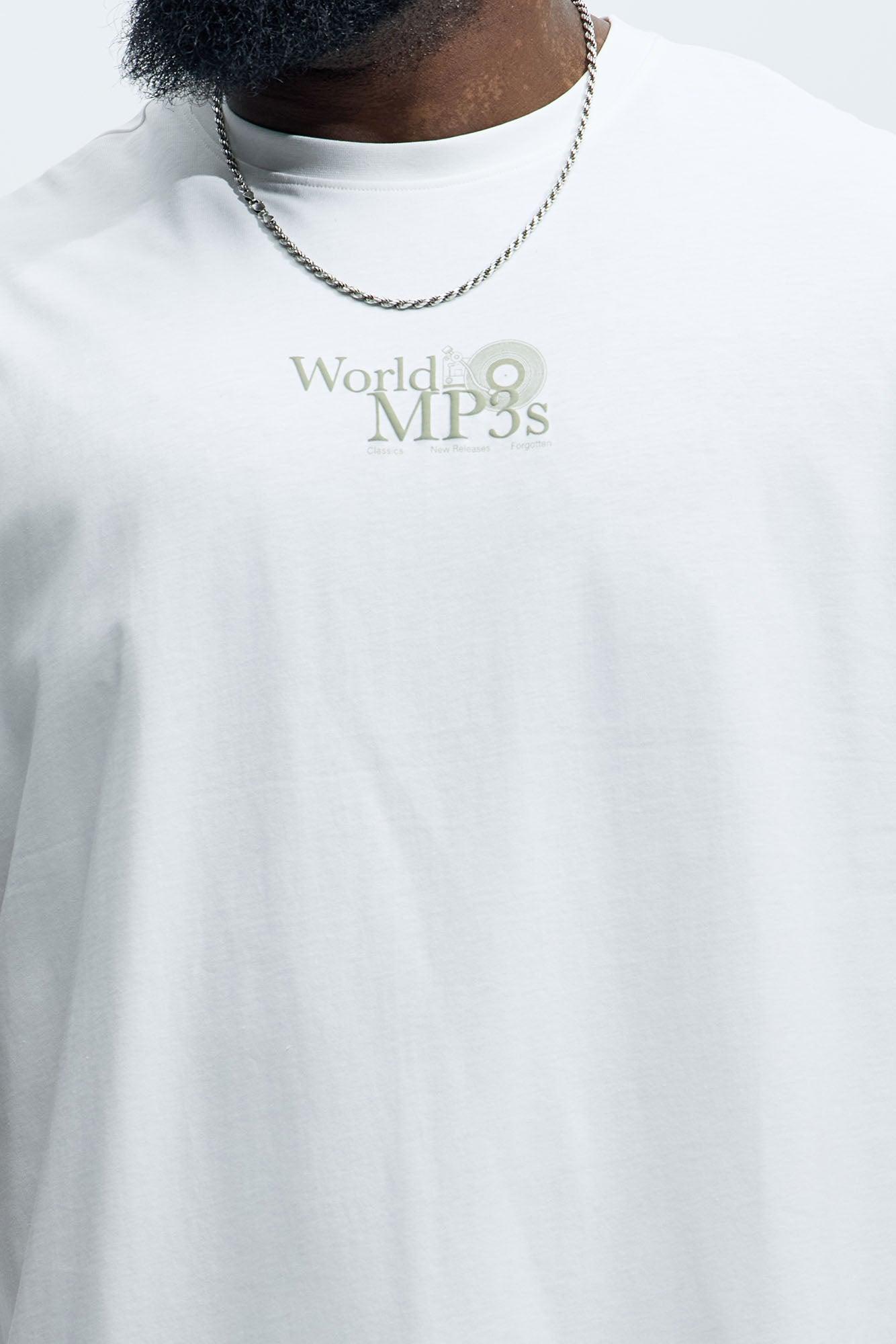 World Of MP3s Short Sleeve Tee - White Product Image
