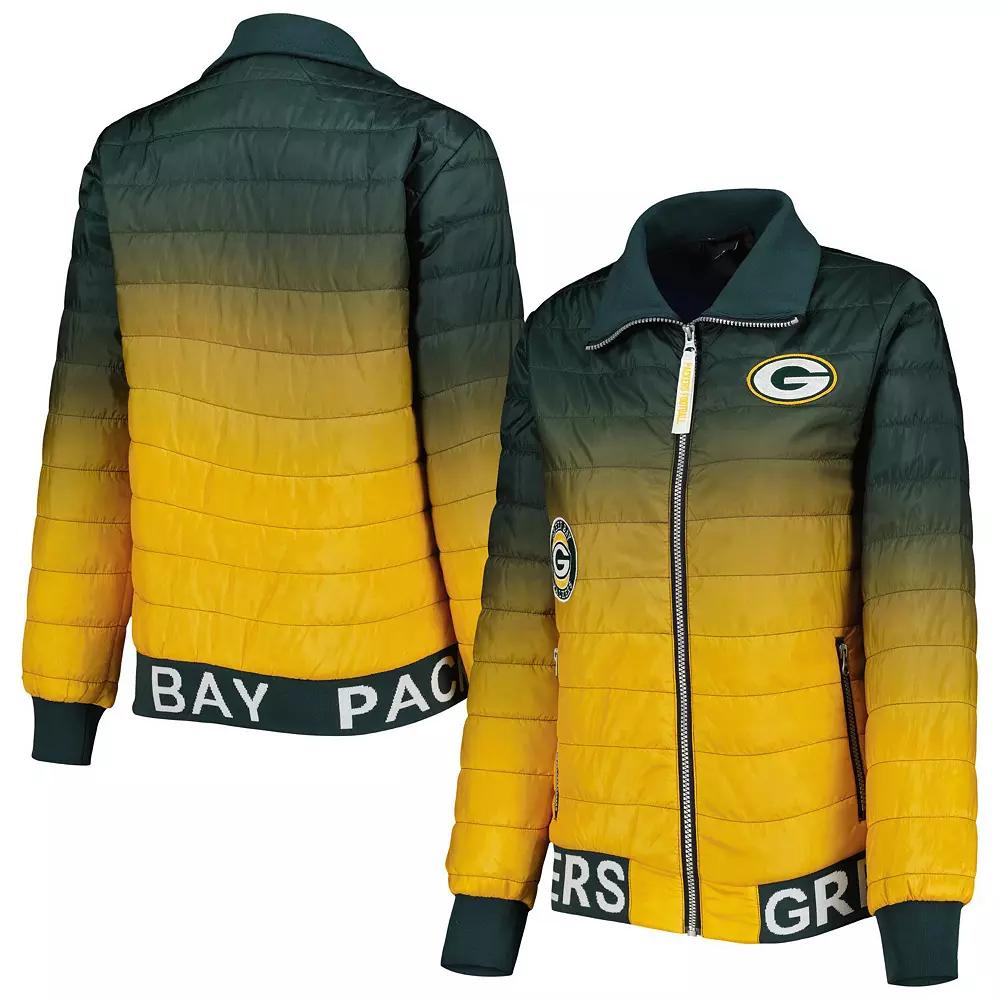 Women's The Wild Collective Green/Gold Green Bay Packers Color Block Full-Zip Puffer Jacket, Size: XS Product Image