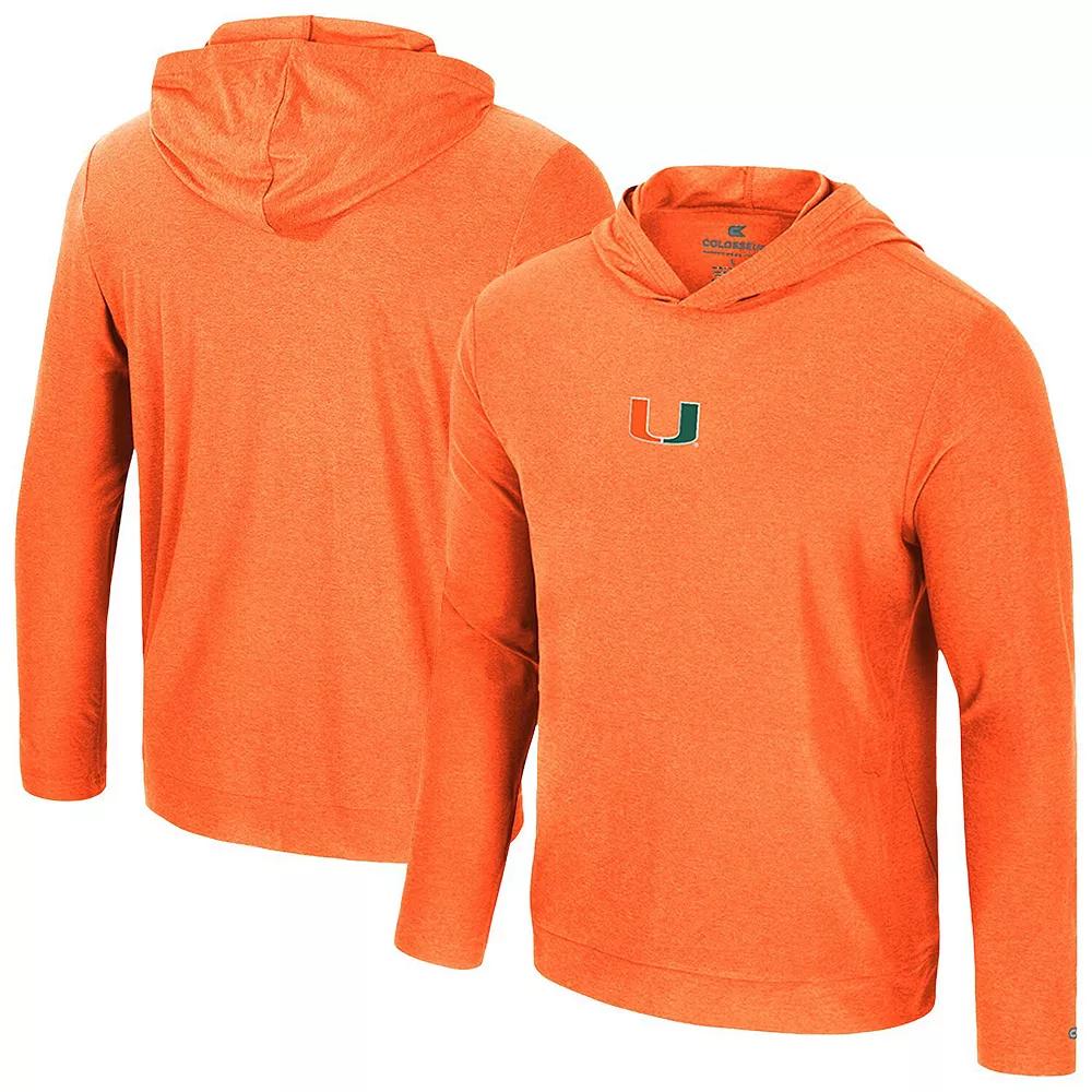 Men's Colosseum Orange Miami Hurricanes Long Sleeve T-Shirt Hoodie, Size: XL Product Image