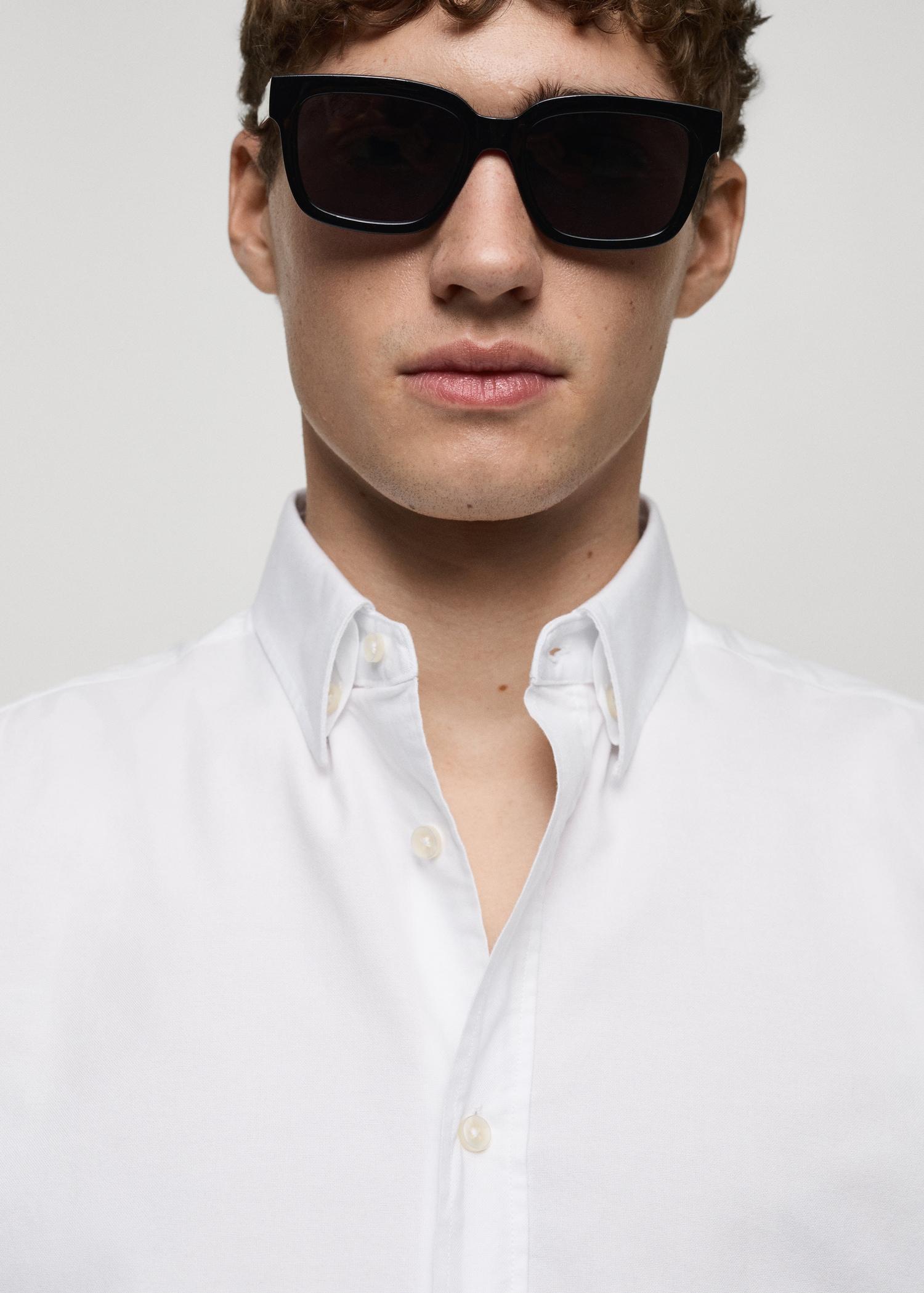 100% cotton Oxford shirt - Men | MANGO USA Product Image