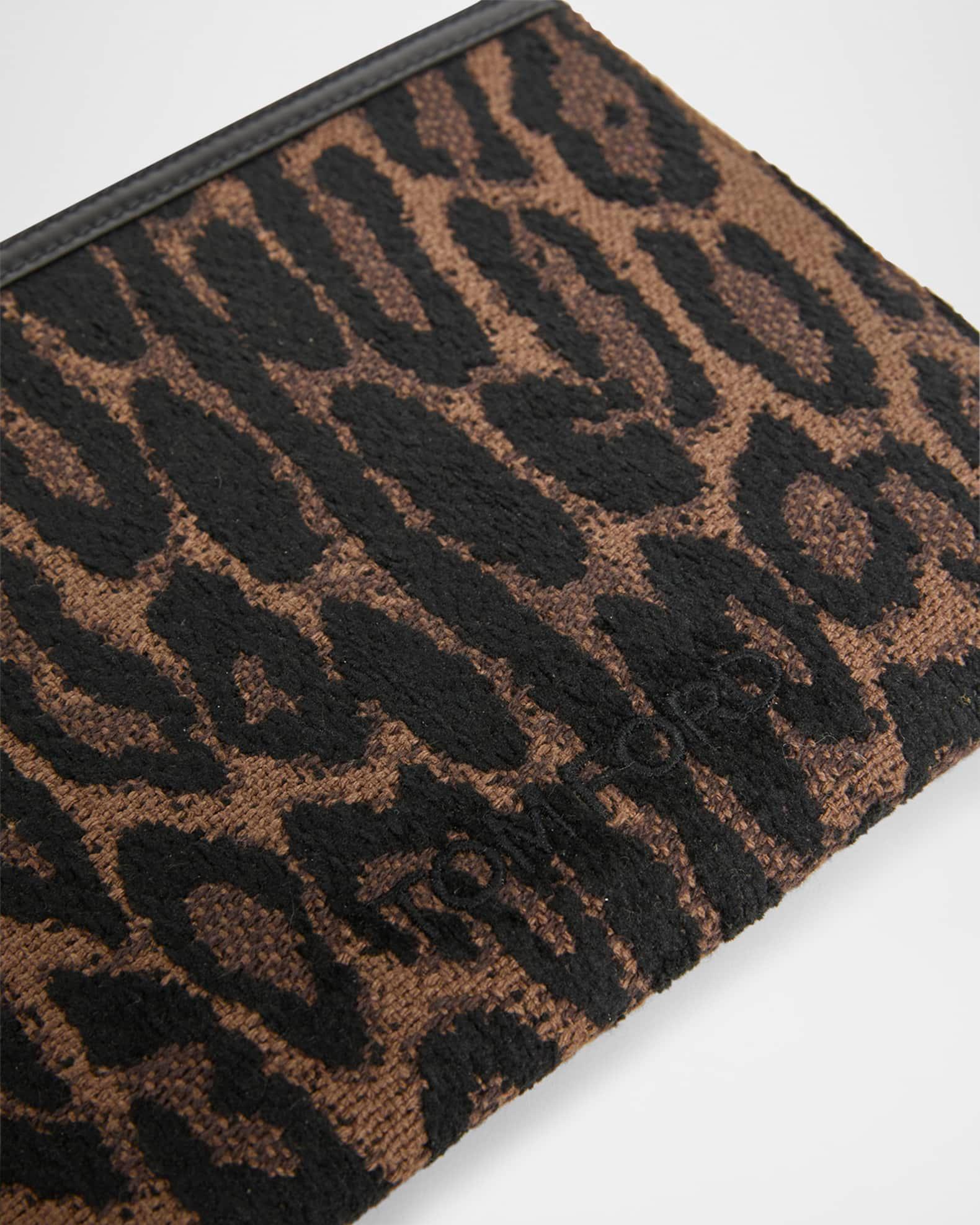 Wristlet Pouch Bag in Jacquard and Calf Leather Product Image