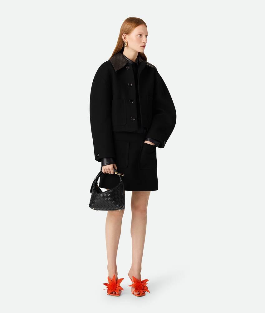 Women's Cotton Cropped Jacket in Black Product Image