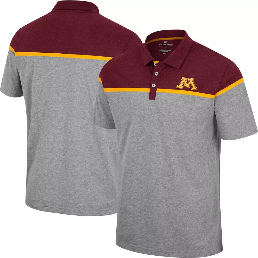 Men's Colosseum Heather Gray Minnesota Golden Gophers Chamberlain Polo, Size: XL, Grey Product Image
