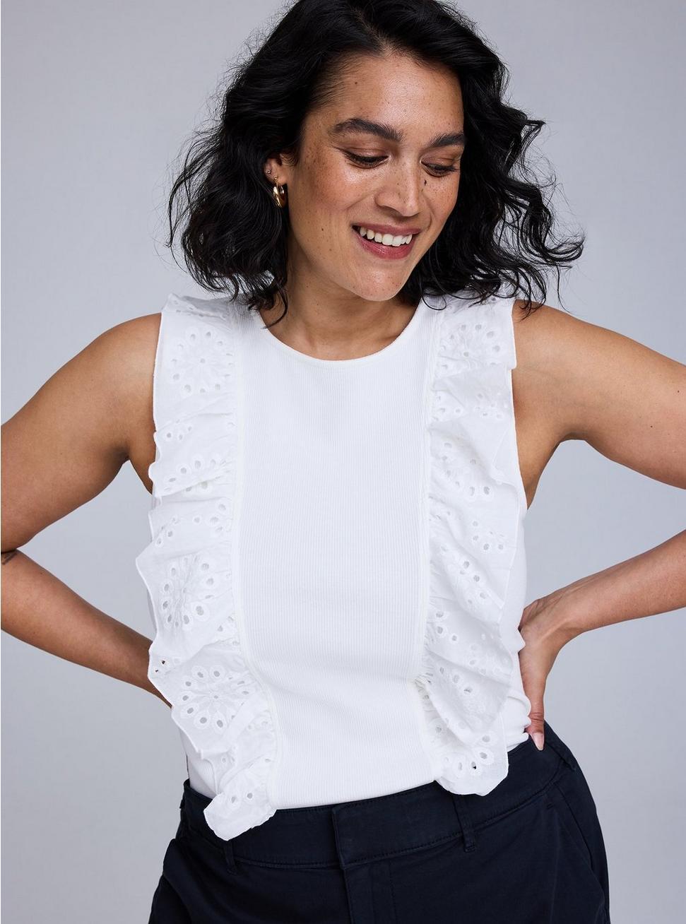 Belle Isle Eyelet Ruffle Tank Product Image