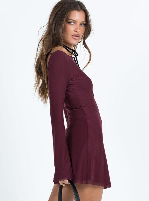 Lukea Long Sleeve Mini Dress Mauve Product Image