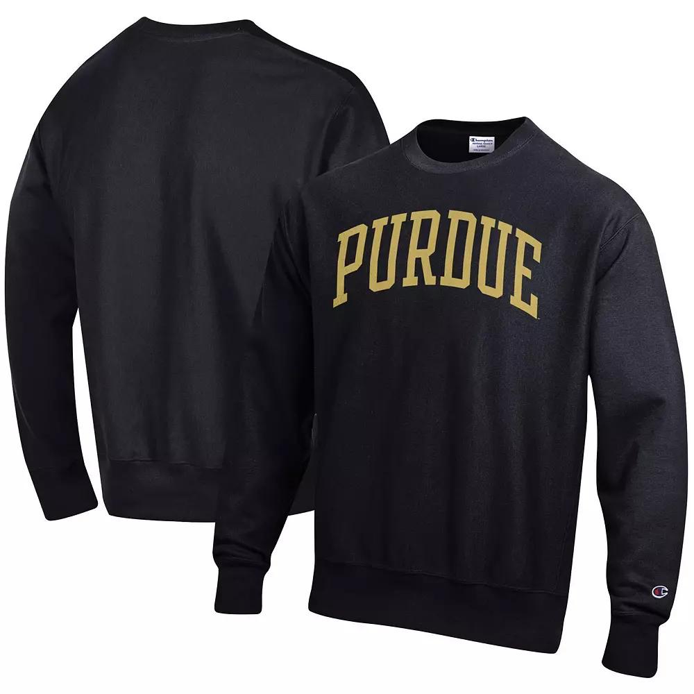Men's Champion Black Purdue Boilermakers Arch Reverse Weave Pullover Sweatshirt, Size: Small Product Image