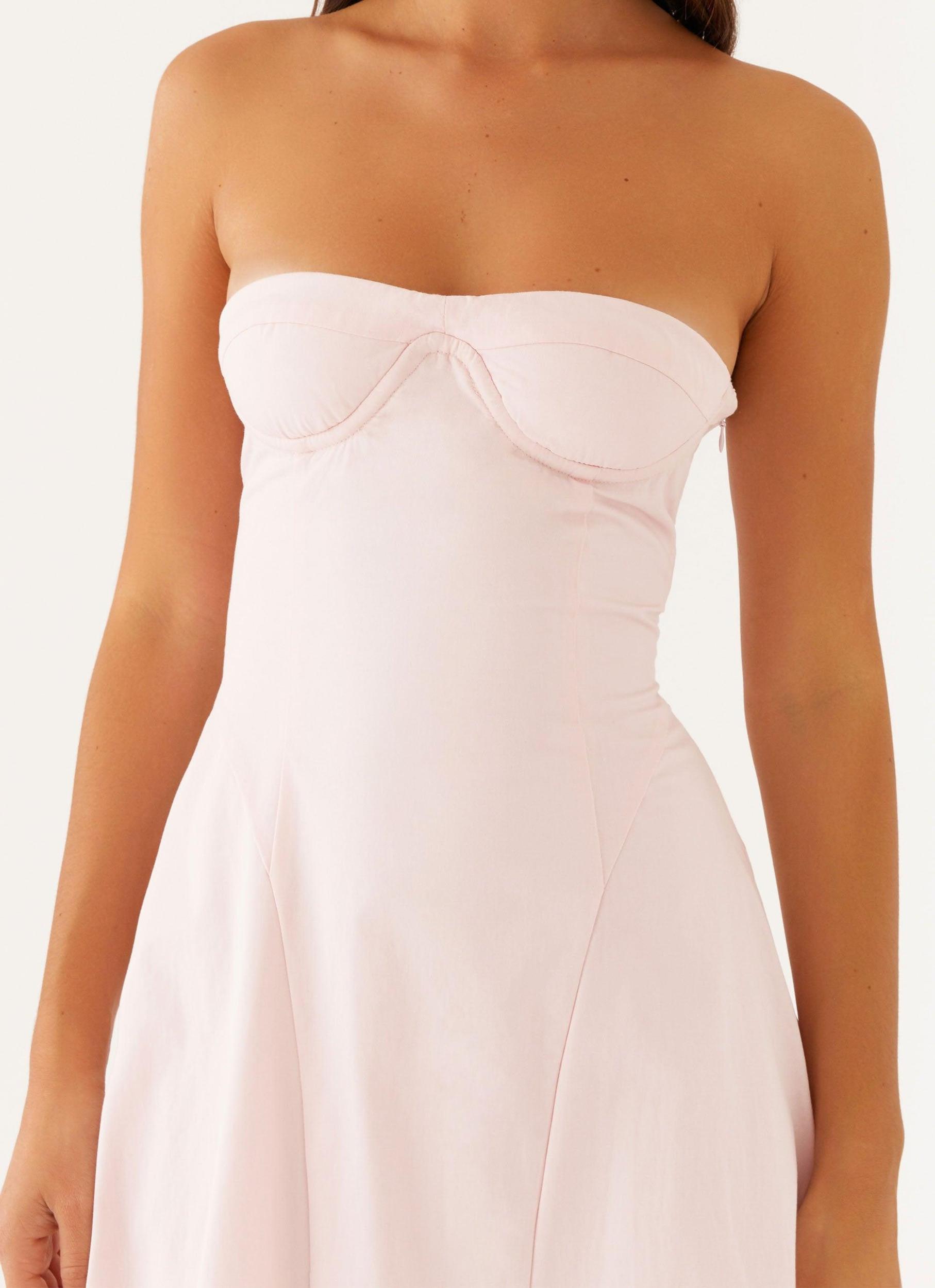 Maika Strapless Midi Dress - Pink Product Image