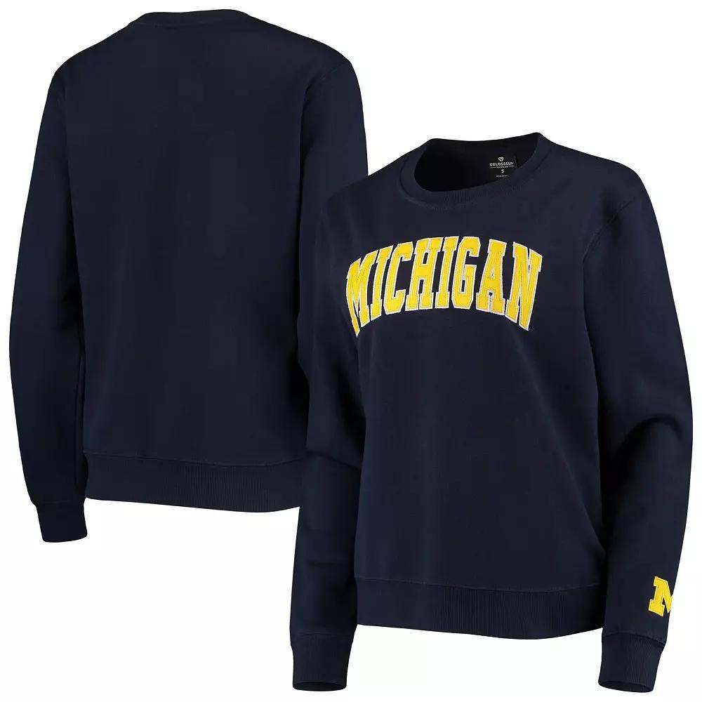 Women's Colosseum Navy Michigan Wolverines Campanile Pullover Sweatshirt,  Product Image