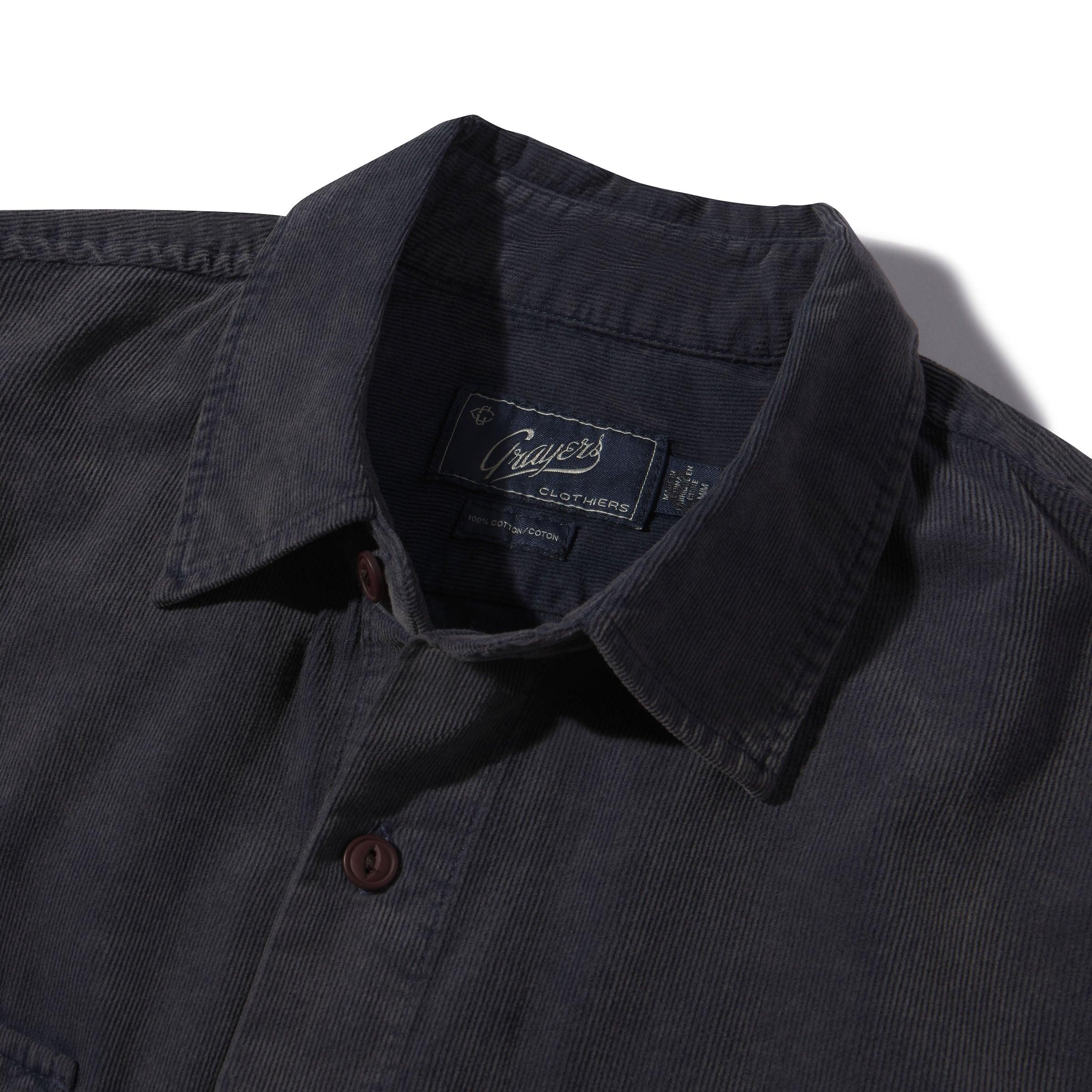 Jeremiah Vintage Garment Dyed Cord Shirt - Navy Product Image