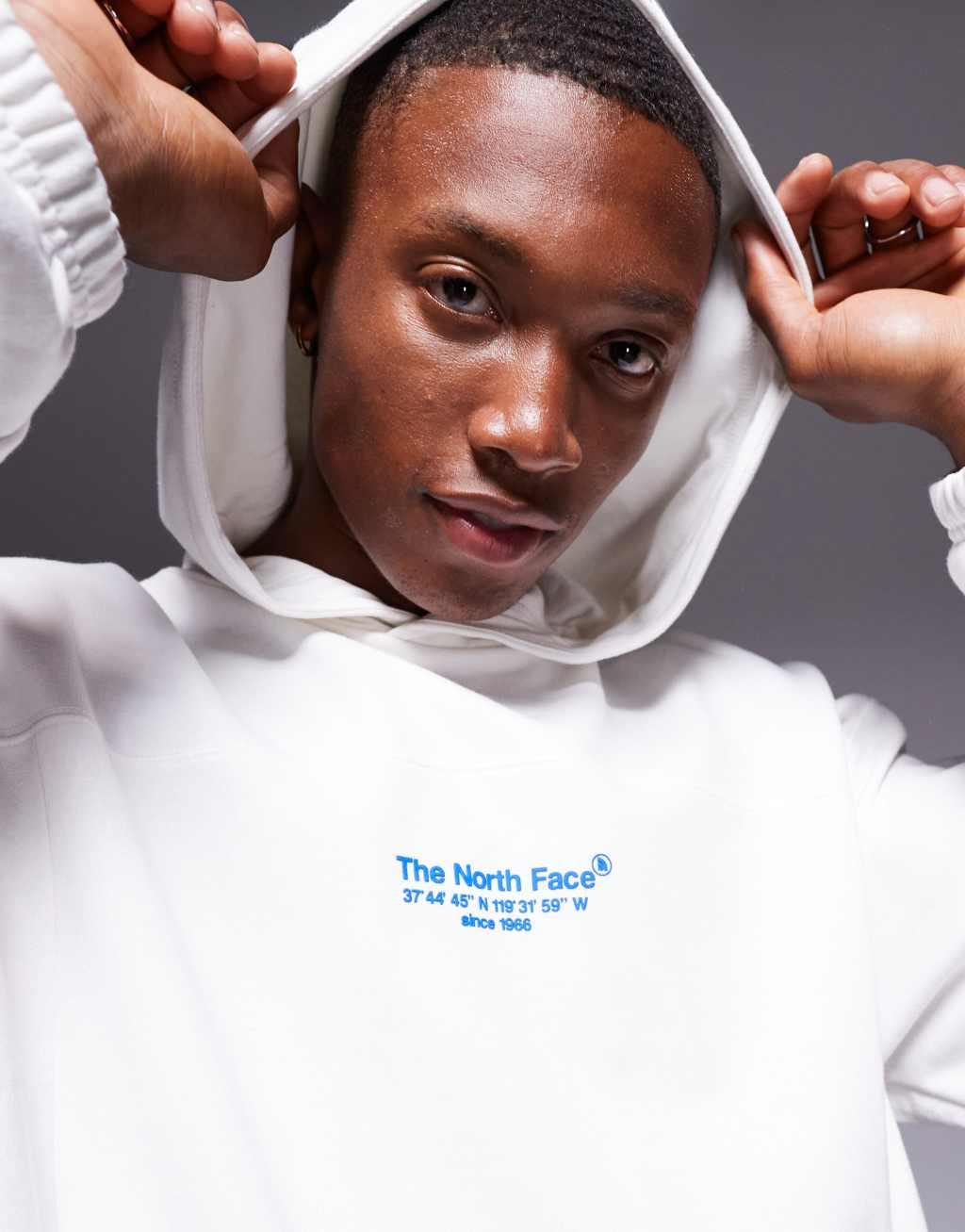 The North Face Axys pullover hoodie with graphic back print in white Product Image