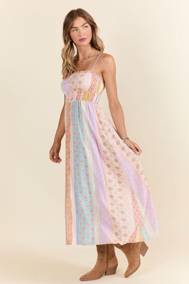 Lovingly Yours Multi Patchwork Print Midi Dress Product Image