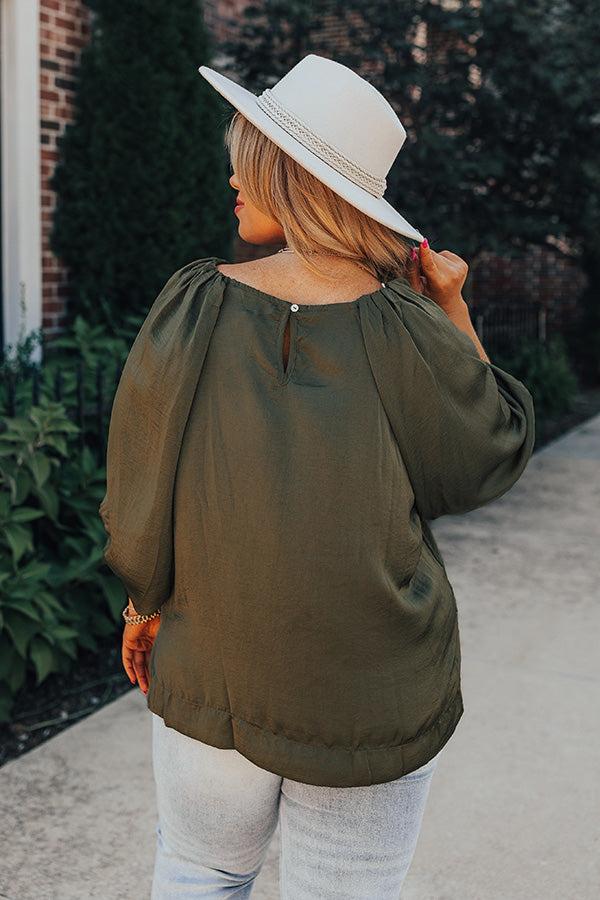Across The World Shift Top In Olive Curves Product Image