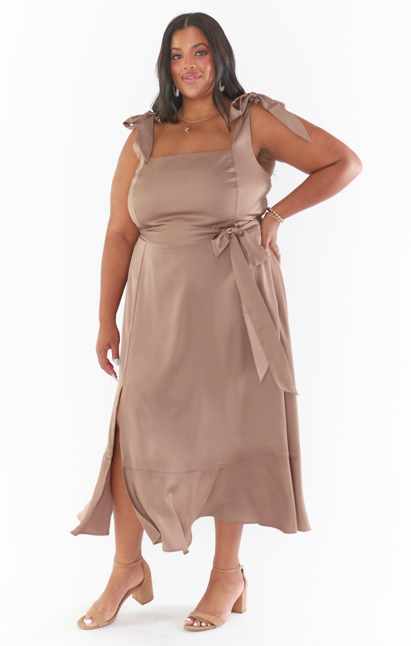Claire Midi Dress ~ Dune Luxe Satin Product Image