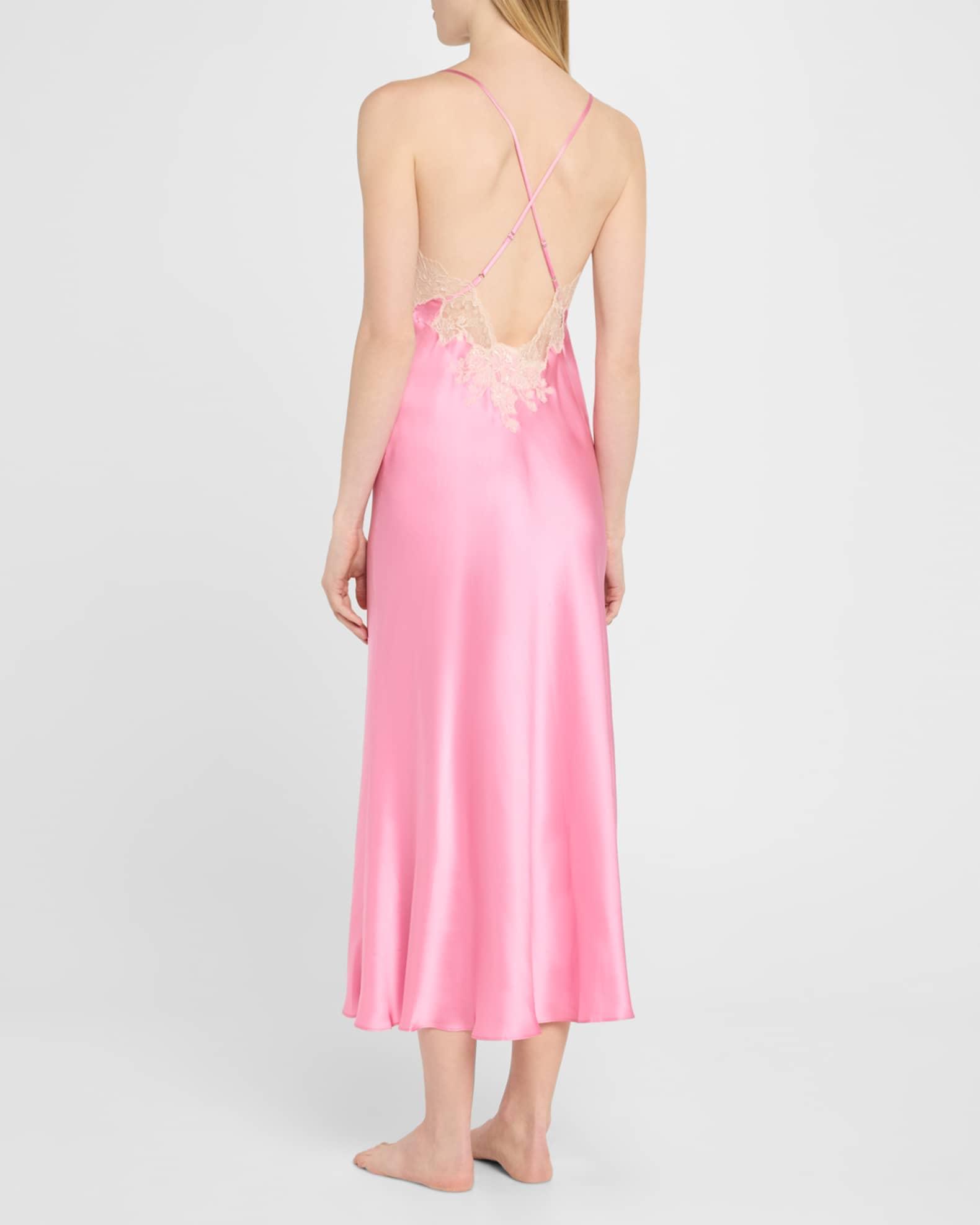 Lolita Lace-Trim Silk Charmeuse Nightgown Product Image