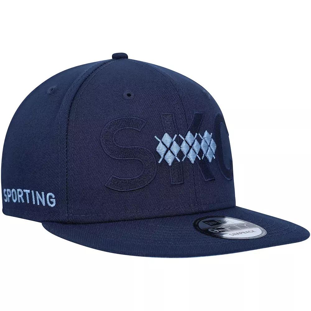 Men's New Era Navy Sporting Kansas City Kick Off 9FIFTY Snapback Hat, Blue Product Image