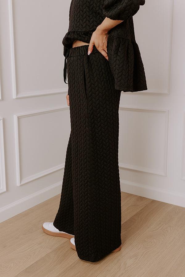 Chic A La Mode High Waist Knit Pants in Black Product Image