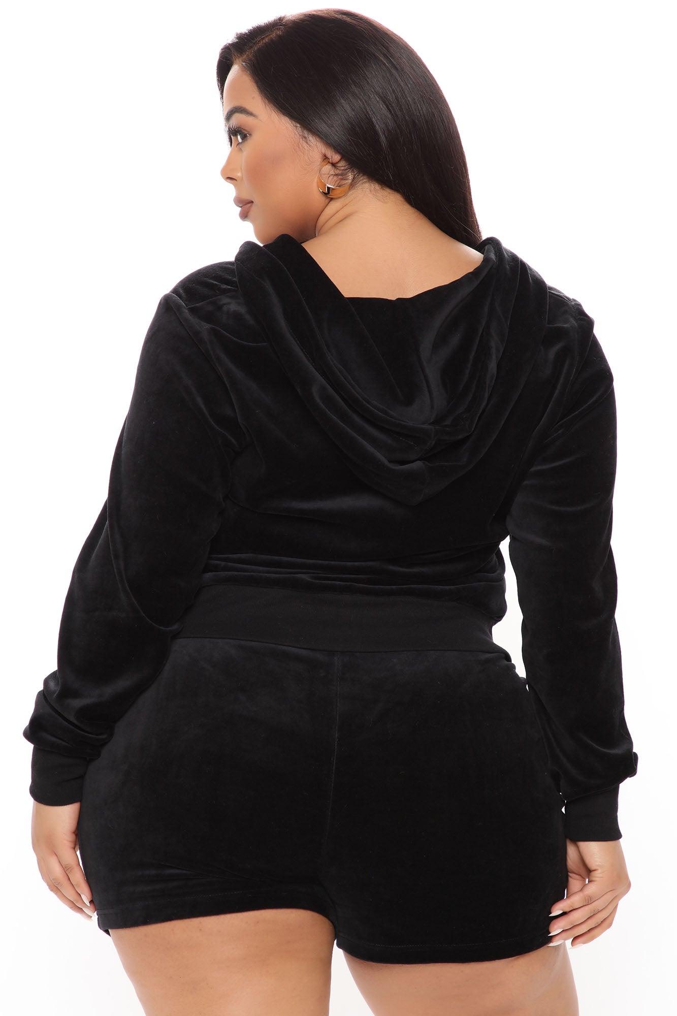 The OG Trendsetter Velour Short Set - Black Product Image