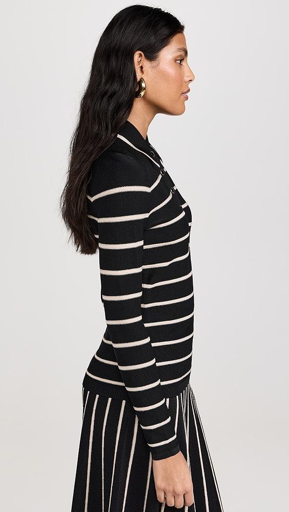 Zimmermann Crush Stripe Long Sleeve Polo | Shopbop Product Image