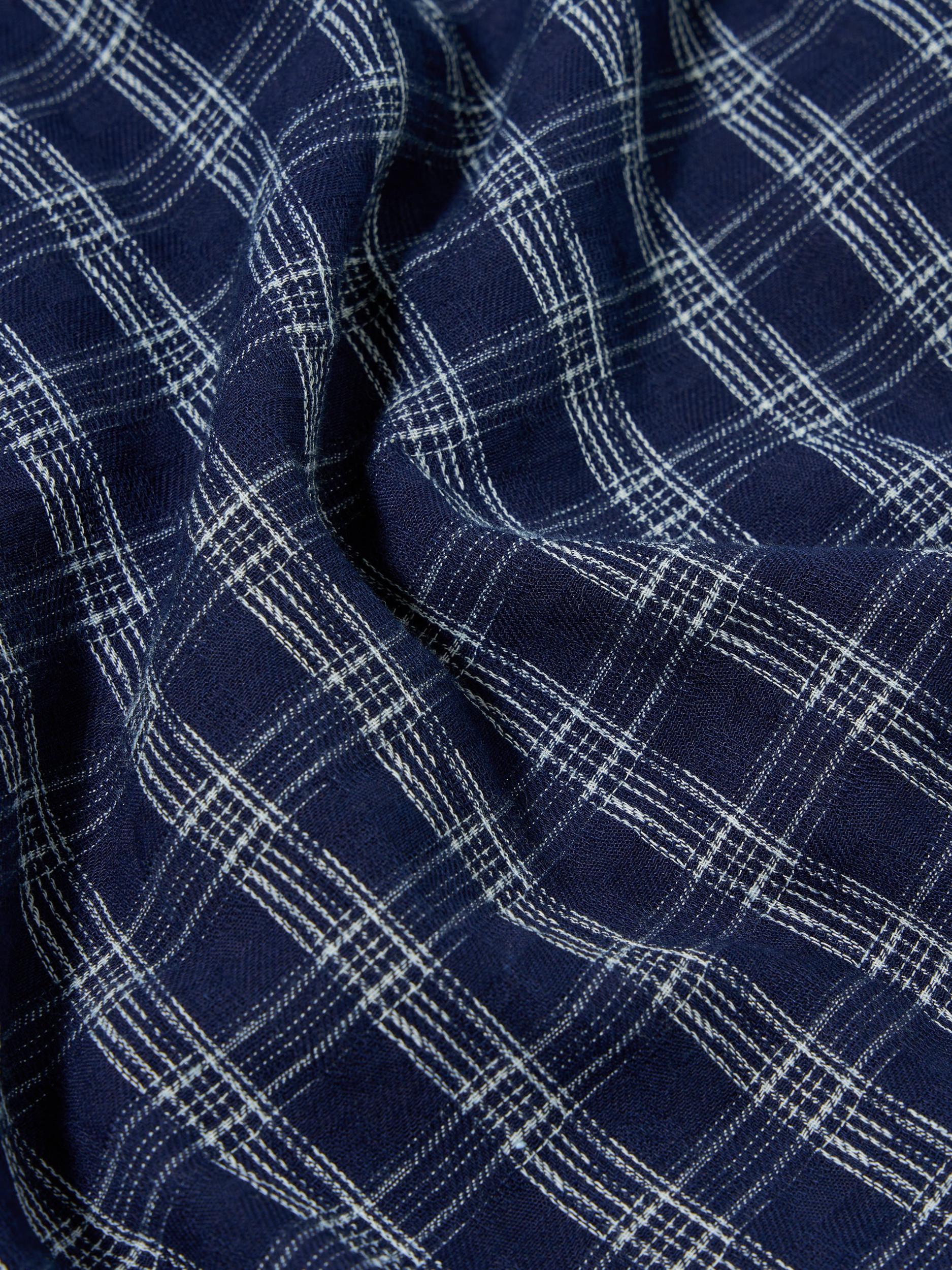 Indigo Cotton Check Sal Road Shirt Product Image