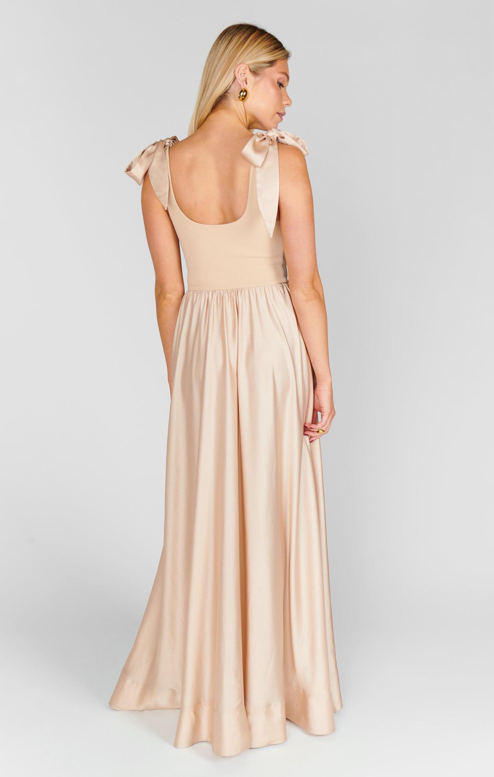 Harper Maxi Dress ~ Champagne Luxe Satin Product Image