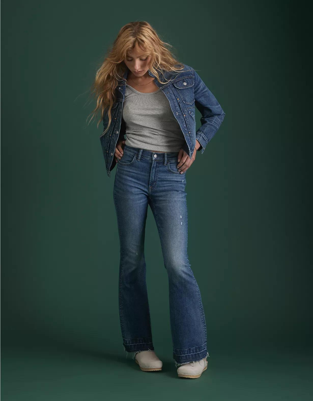 AE77 Premium High-Waisted Flare Jean Product Image