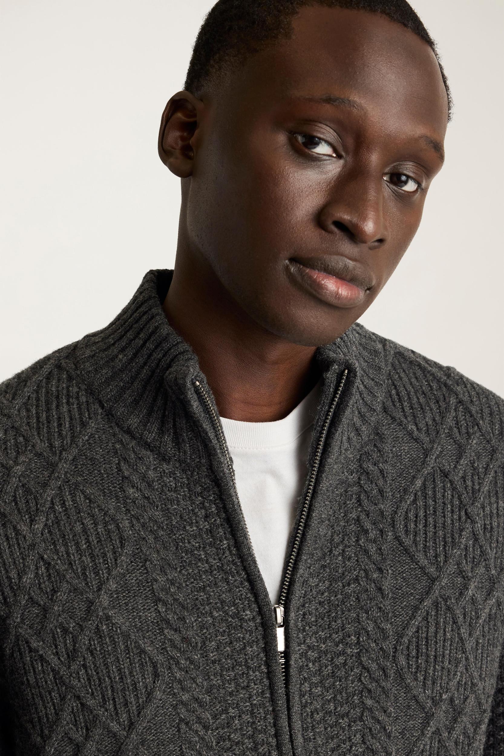 Cable Full Zip Sweater Product Image