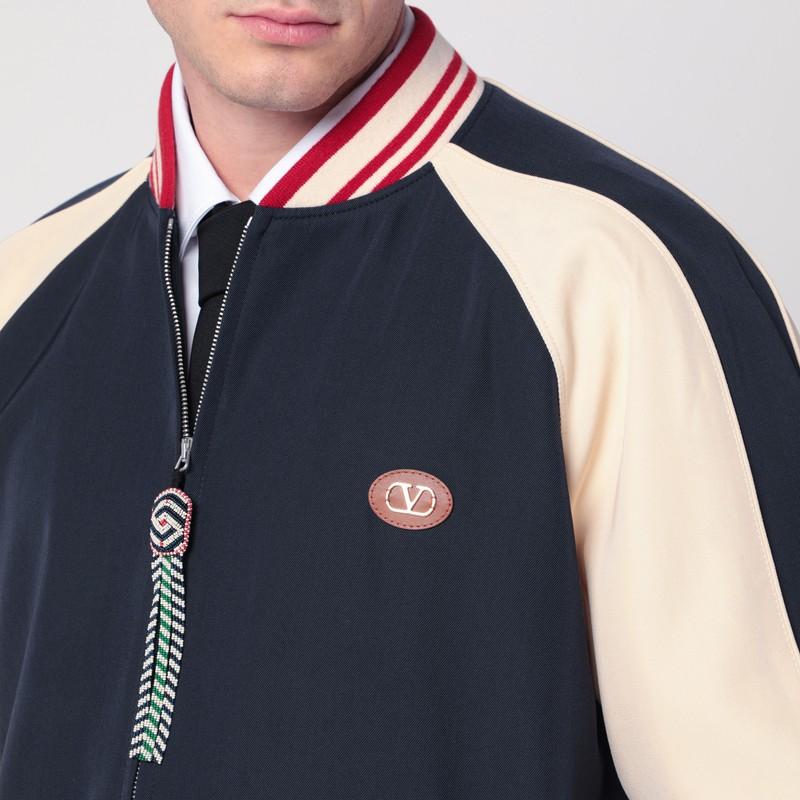 VALENTINO La Chat De La Maison Wool Bomber Jacket In Black Product Image