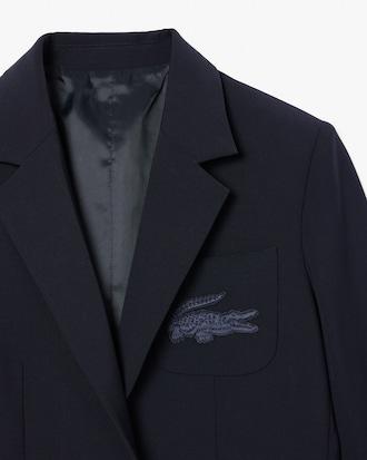 Embroidered Logo Slim Fit Wool Blazer Product Image