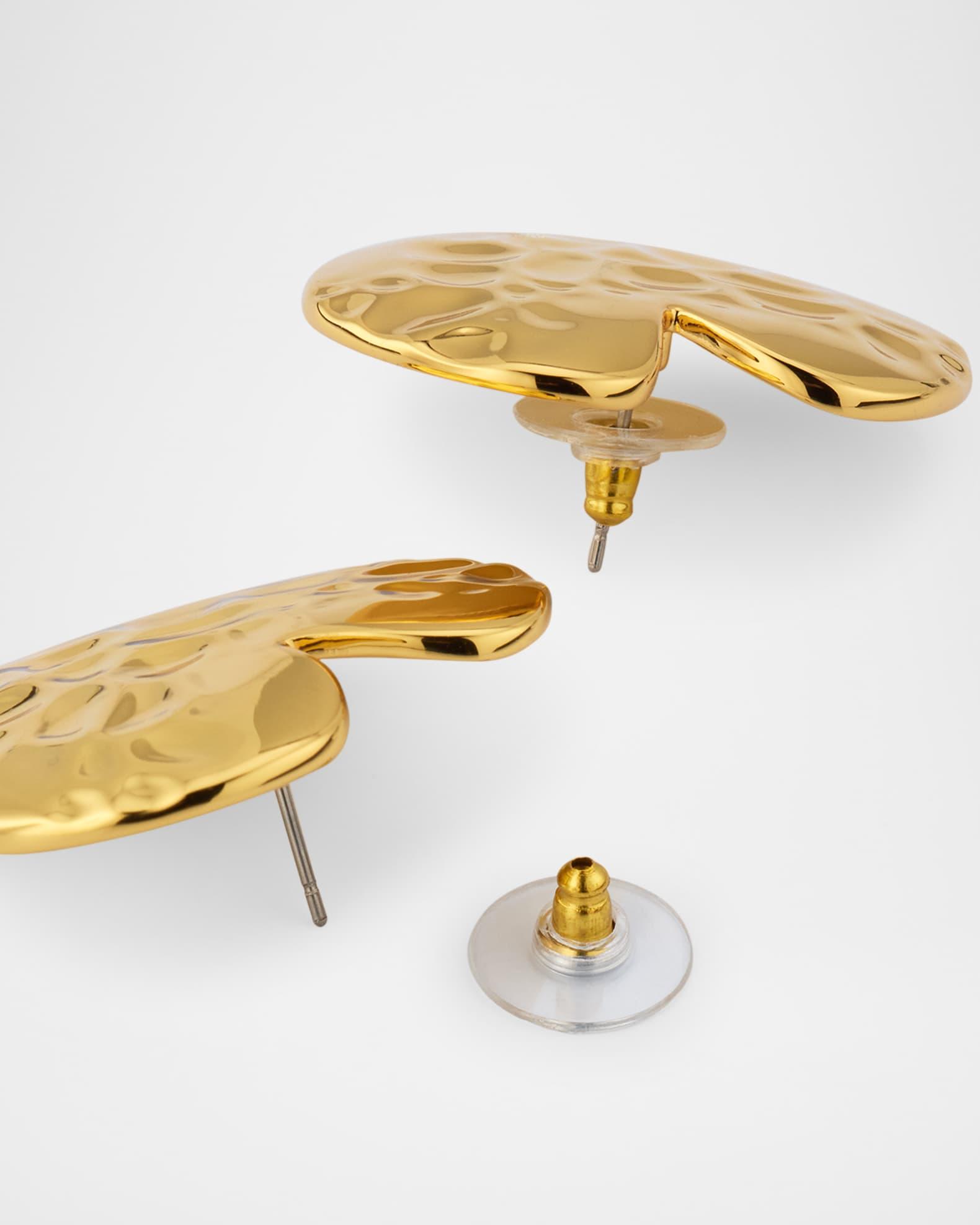 Hammered Heart Button Earrings Product Image