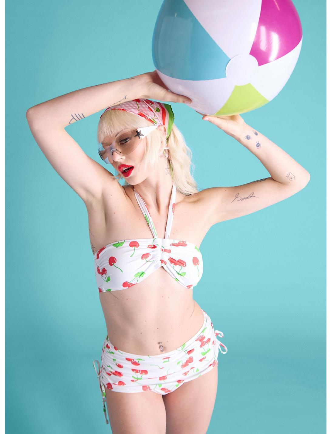 Cherry Shimmer Skirted Swim Bottoms Product Image