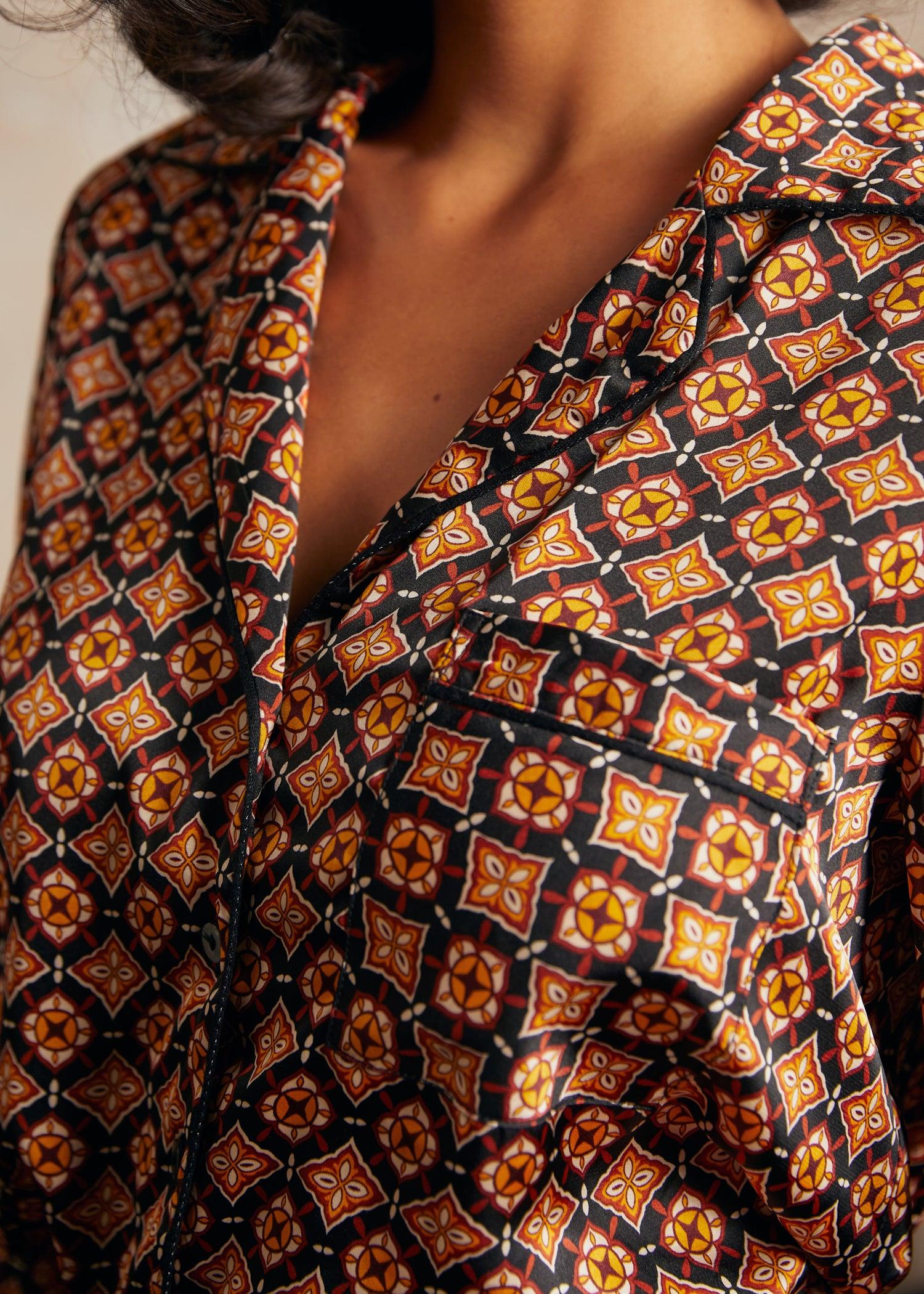 Geo Pleated Mini Skirt Product Image