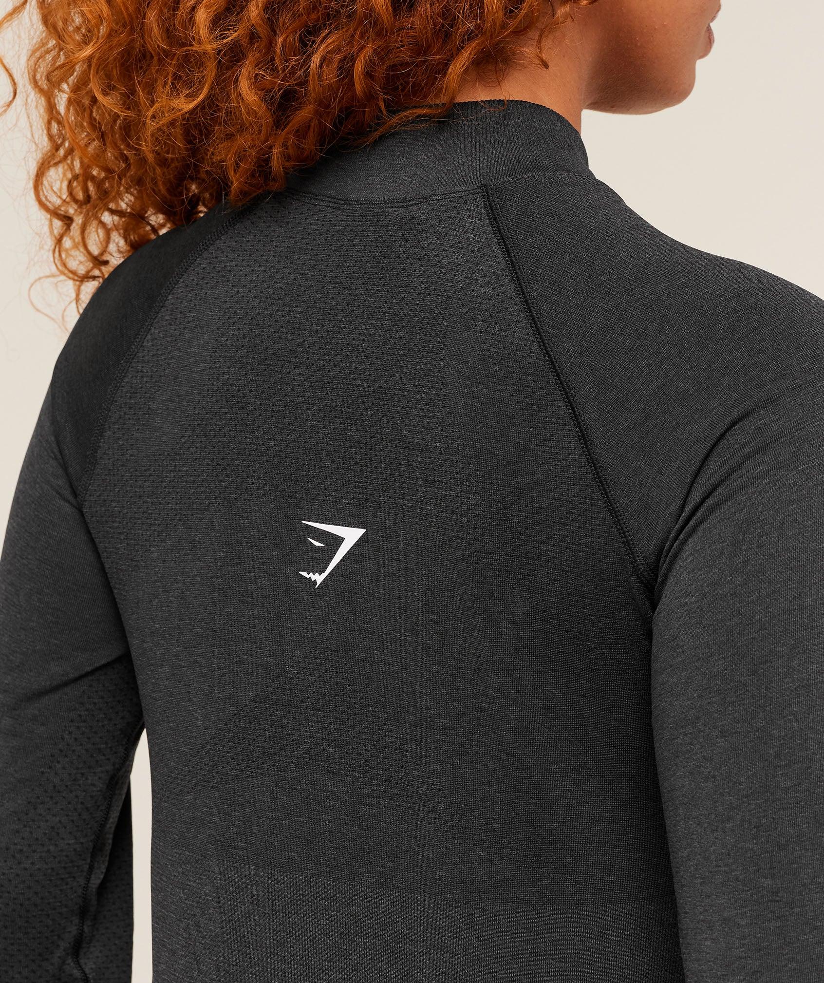 Gymshark Vital Long Line Top - Black Marl Female Product Image