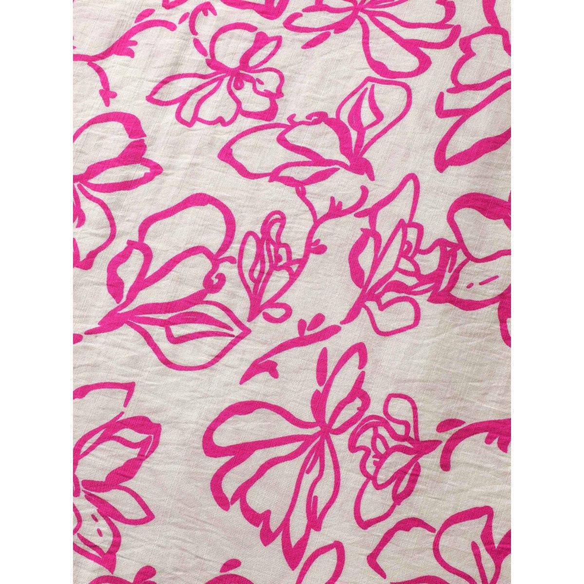 Plus Size Peach Floral Print Flutter Sleeve Blouse Women Cap Sleeve Round Neck Everyday-Elegant Blouses BloomChic 14-16/1X Product Image