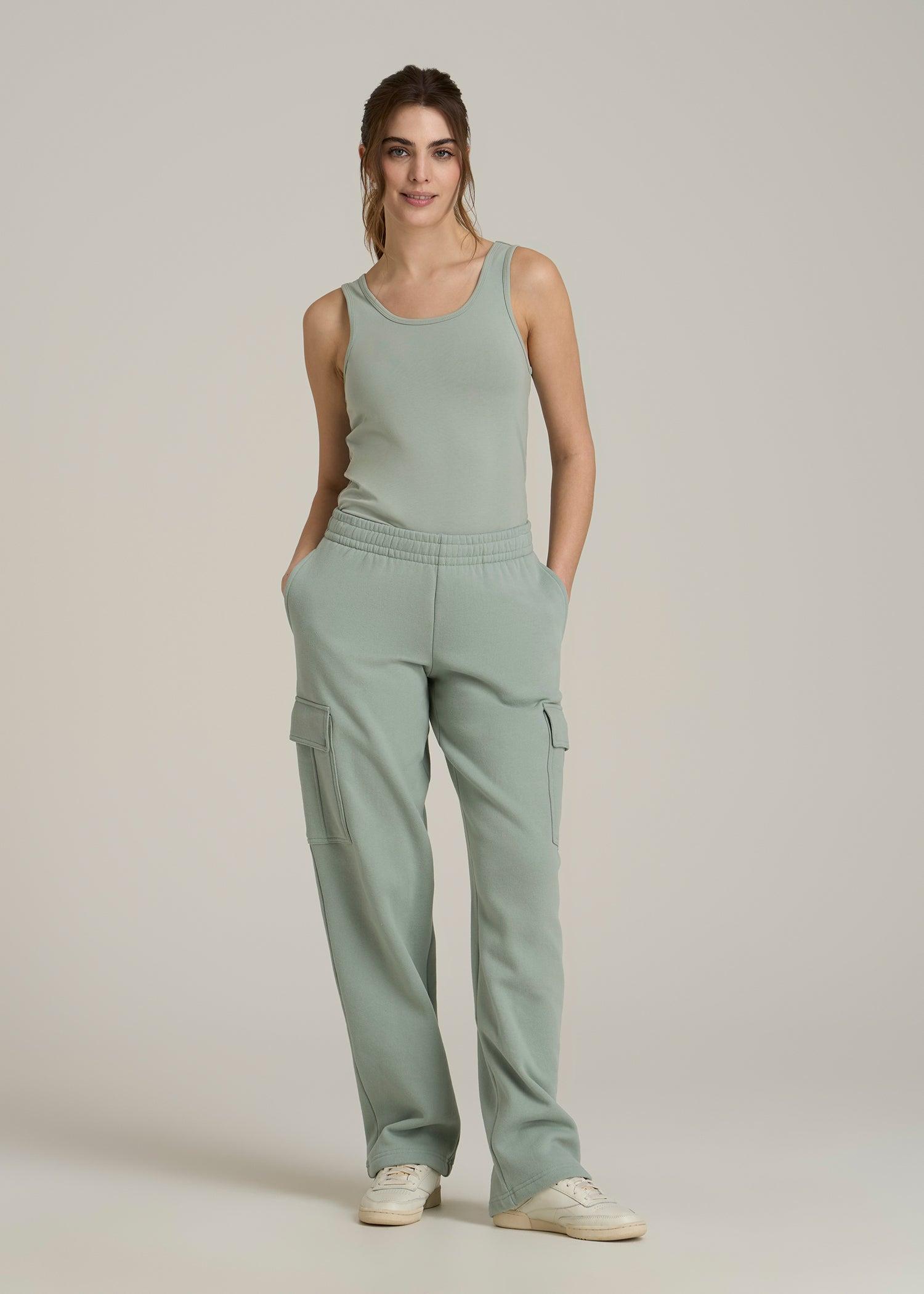 Slim Fit Jersey Tank Top for Tall Women in Seagrass Product Image